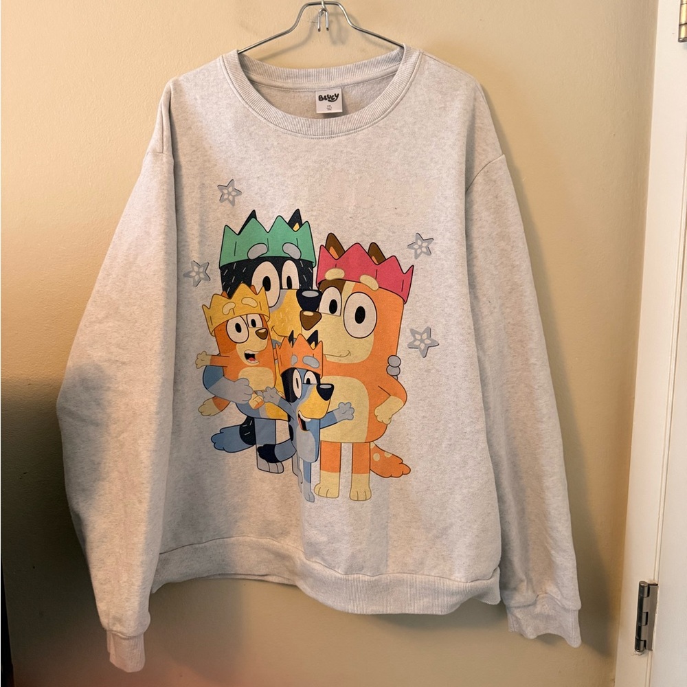 Disney Gray Sweater with Cartoon Characters